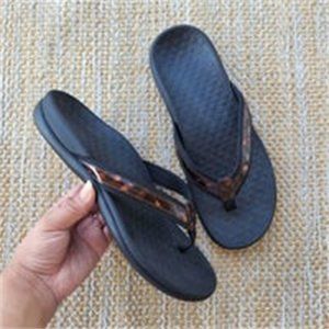 Tide Black Tortoise Nonslip Orthopedic Thong Slide Comfort Sandals 10